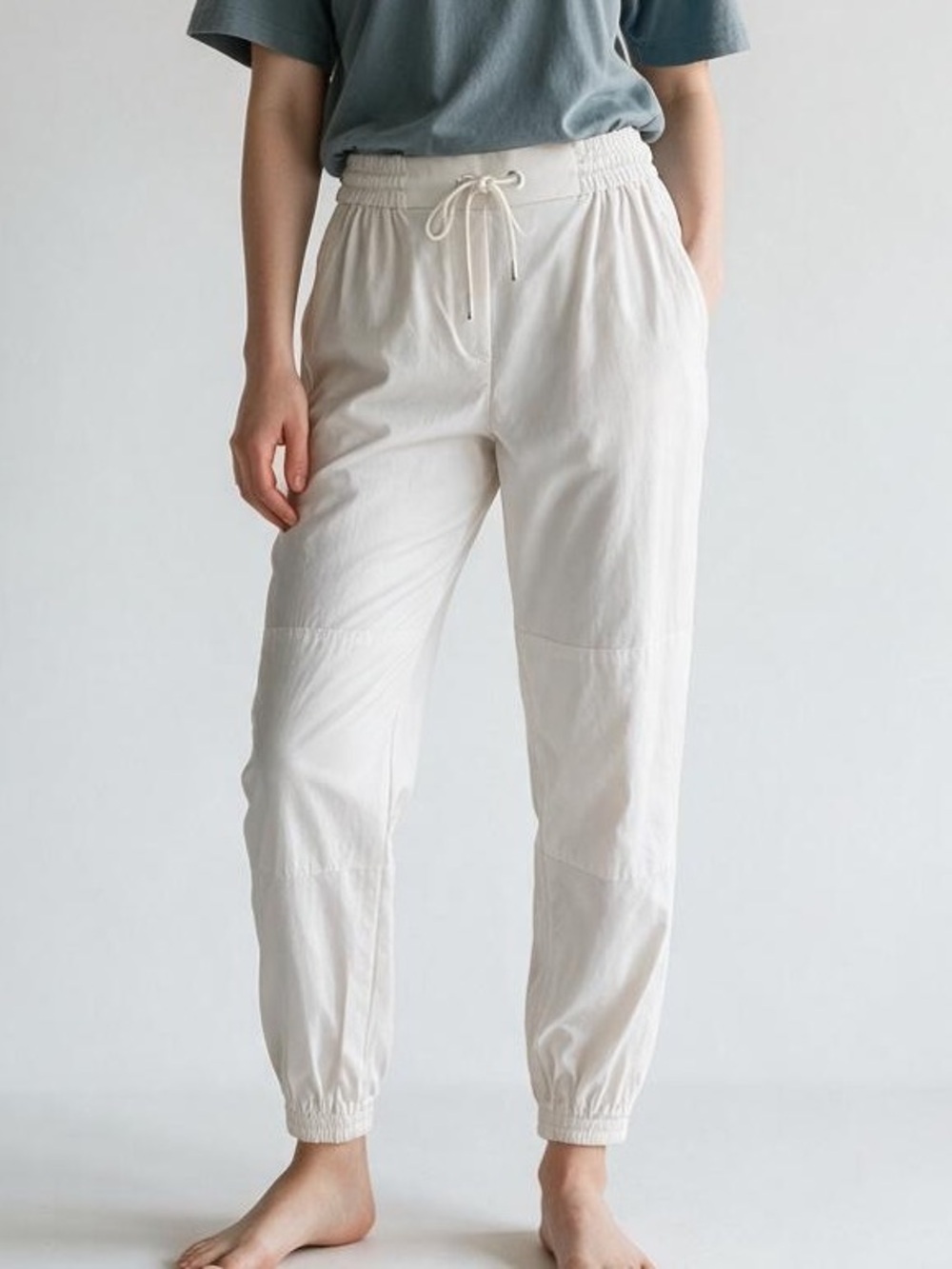 Kit + Ace Drawstring Jogger Pants White
